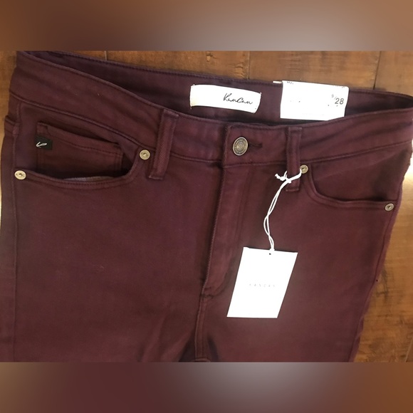 NEW KanCan High Rise Burgandy Skinny Jeans size 9/28 - Picture 3 of 10